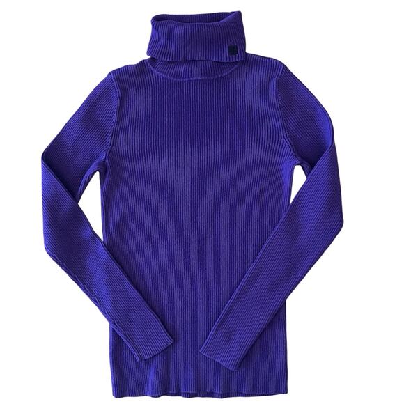 Lauren Ralph Lauren Turtleneck Sweater Women XS Ribbed Purple - Picture 5 of 10